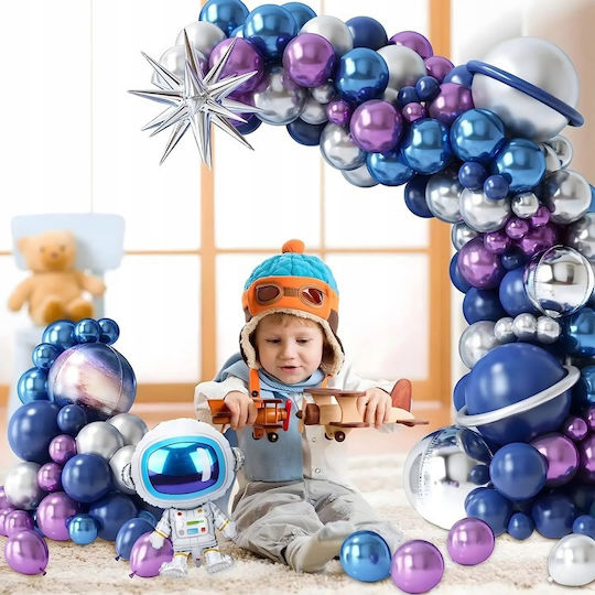 Composition with 108 Blue Astronauts Balloons