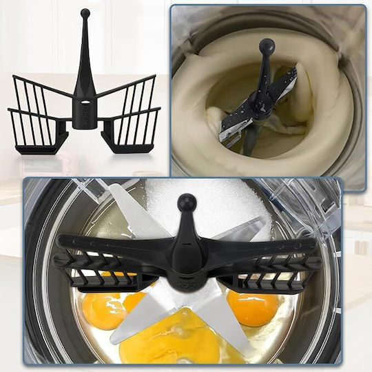 Tel De Amestecare Tip Fluture Compatibil Thermomix Tm5 Tm6 Viteză Maximă 4 Plastic Flexibil Negru