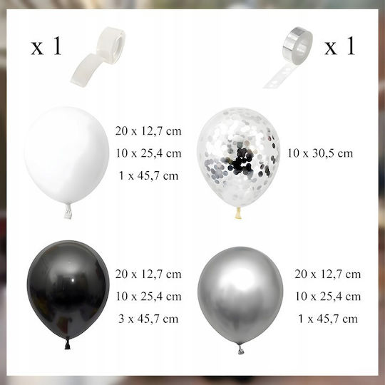 Zusammensetzung mit 20 weißen Luftballons