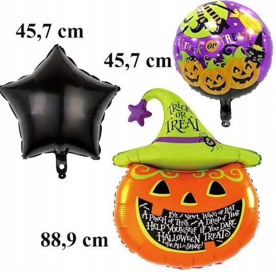 Set 5 Baloane Halloween Folie Portocalii