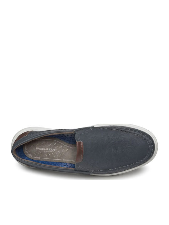 Leder Herren Mokassins in Blau Farbe
