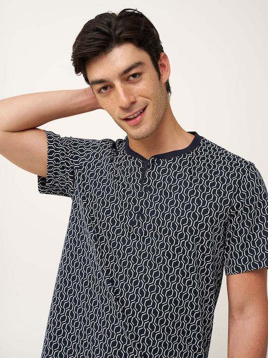 Vamp Summer Men's Cotton Pajama Blue