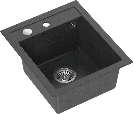 Quadron Ентов Кухненски Мивка от Течен Гранит Д43xШ50см Granite Black
