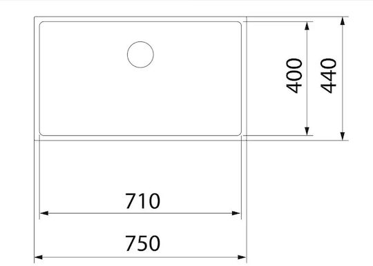 Teka Pureclean Подплотен Кухненски Мивка Inox 75x44см Сива