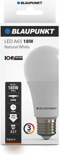 Blaupunkt LED Bulb 18W 135mm for E27 Socket and A65 Shape Natural White
