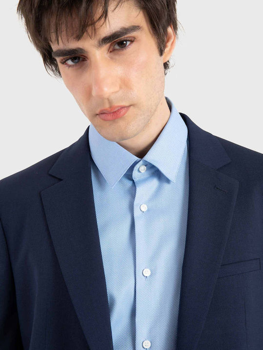 Winter Men’s Suit Jacket With Slim Fit Dark Blue