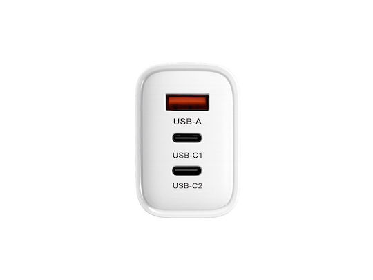 KLGO Φορτιστής Χωρίς Καλώδιο με Θύρα USB-A και 2 Θύρες USB-C 65W Power Delivery / Quick Charge 3.0 Λευκός (PD-71)