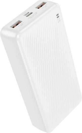Borofone BJ56A Power Bank 10000mAh 22.5W with 2 USB-A Output Ports White