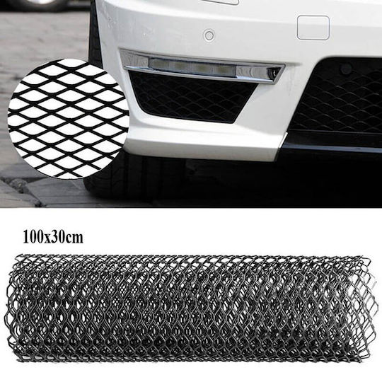 Auto Gs Car Decorative Grill 100cm x 30cm Black Color