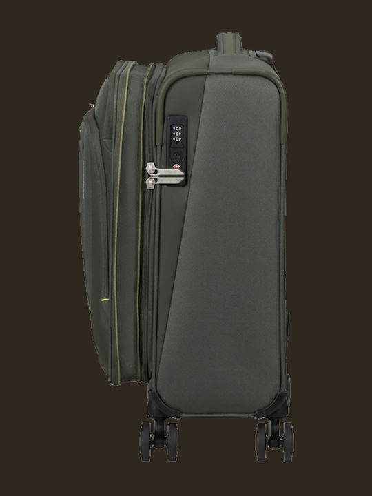 American Tourister Wanderlite Cabin Fabric Suitcase Dark Forest With 4 Wheels Height 55cm