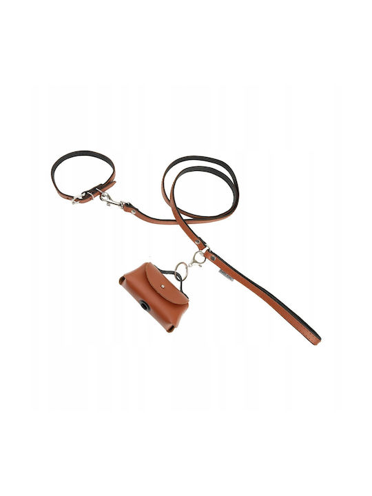Leather Dog Collar Cognac Black M-l 16mm/45cm Leather Dog Collar Cognac Black M-l 16mm/45cm