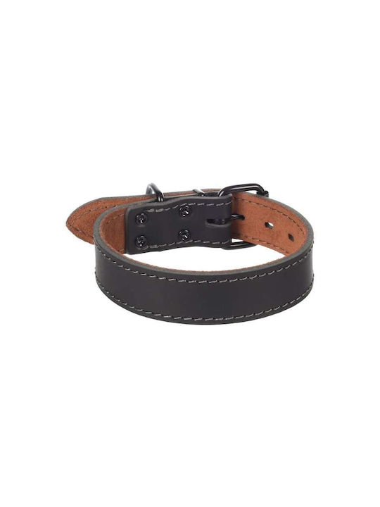 Flamingo Dog Collar Montana Leather Wide Black XXL 53-63cm 40mm