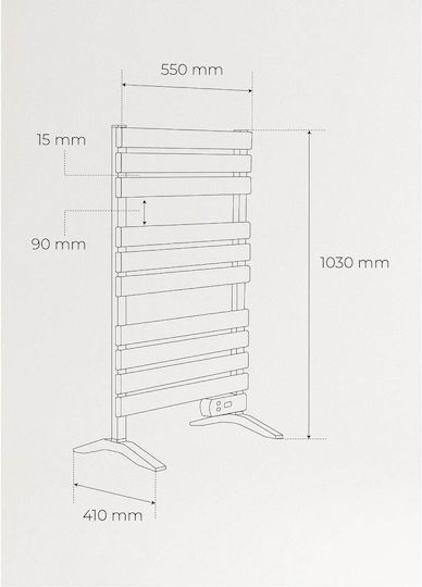 Create Suport Electric Pentru Prosoape 500W 103x55cm Negru
