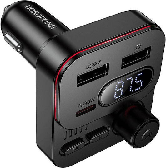 Borofone FM Transmitter Autovehicul cu Bluetooth / Type-C / USB