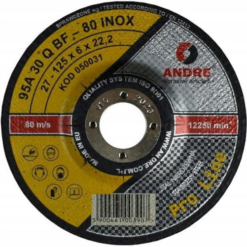 Andre Metal Grinding Disc 125 X 6.0mm Inox Pro Line 95a30qbf