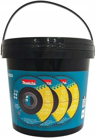 Makita Flap Disc Set 15pcs P40 P60 P80 Bucket