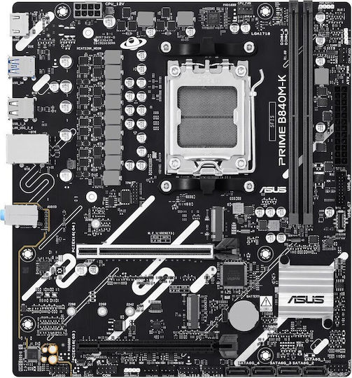 Asus PRIME B840M-K Дънна Платка Micro ATX с AMD AM5 Сокет 90MB1PK0-M0EAY0