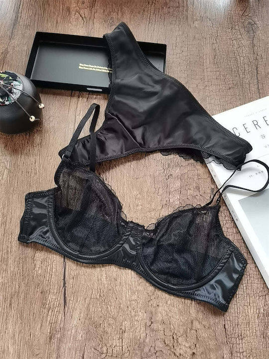 Dyana Underwear Set Bra With Brazil Black