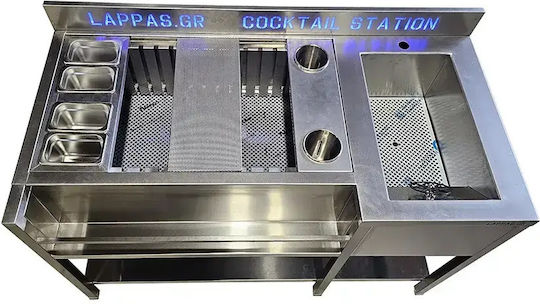 Lappas Metallische Bar-Station mit Abmessungen 140cm x 70cm x 85cm