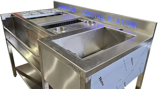 Lappas Metallische Bar-Station mit Abmessungen 140cm x 70cm x 85cm