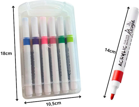 Acryl Marker Multicolor 4mm Set 12 Stück