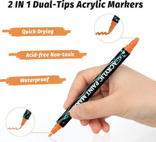 Acrylic Markers Multicolored 0.7mm Set 36 Pieces