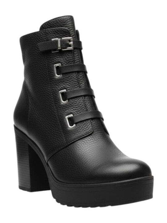 Leather Women's Ankle Boots Black AY911294