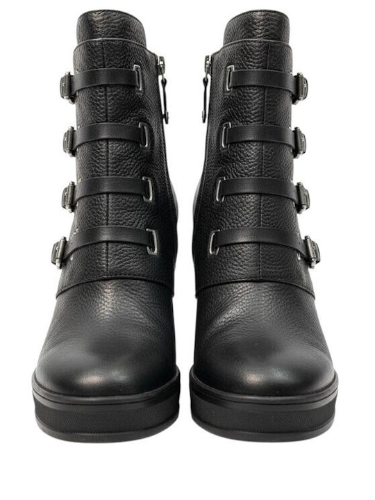 Leather Women's Ankle Boots Black AY911294