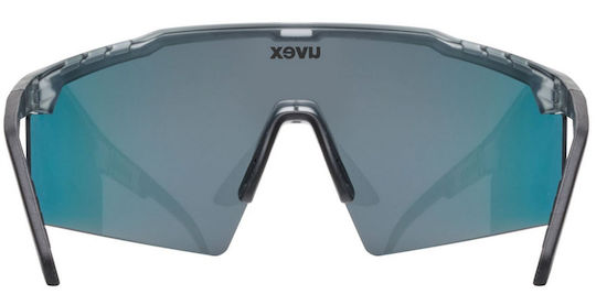 Uvex Cycling Glasses With Red Frame And Dark Mirror Lenses