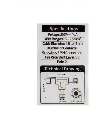 Conector Etanș Cu 3 pini Ip68 Ext 106-004-0002