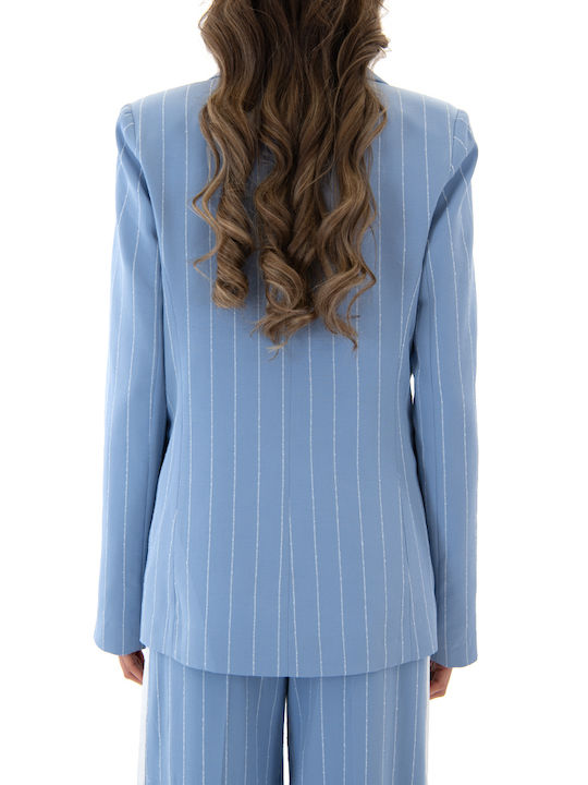 C. Manolo Women's Blazer White-Light Blue