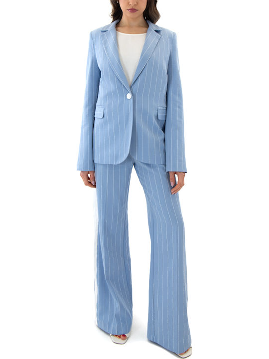 C. Manolo Women's Blazer White-Light Blue