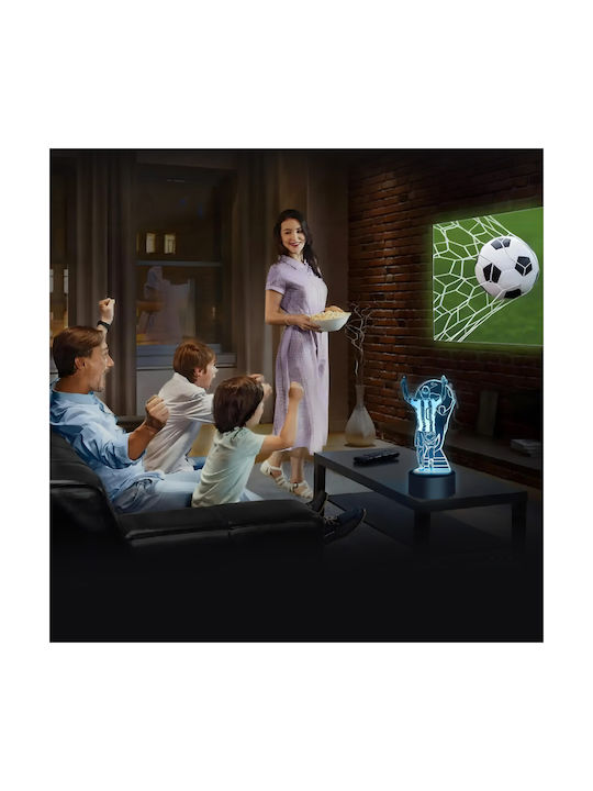 3D LED Настолна Лампа Нощно Шкафче Lionel Messi LED RGB 4 Режима На Осветление Дистанционно Управление Пластмаса Акрил
