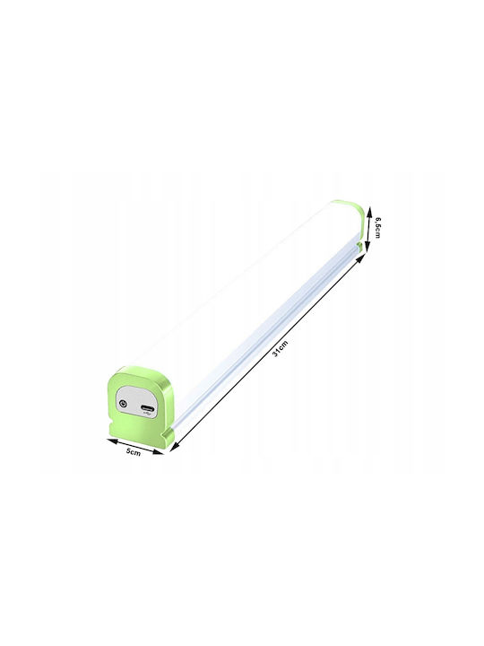 Lampă Magnet Led Alb Rece 4 Moduri De Iluminare Albastru Roșu Mod De Iluminare Suport Usb-c 31 X 5 X 6.5 Cm Verde Alb