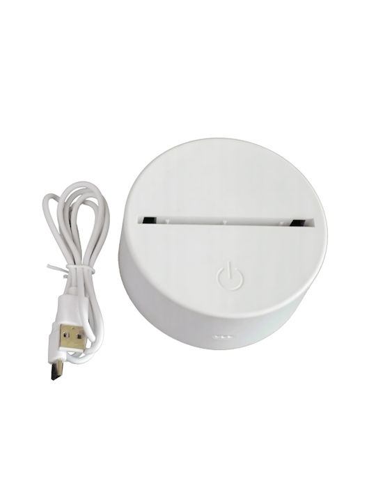 Lampă De Masă Led Rgb Iluzie 3D Noptieră Cupidon Inimi Alimentată Cu Baterie Usb 17 X 11.3 X 9.5 Cm