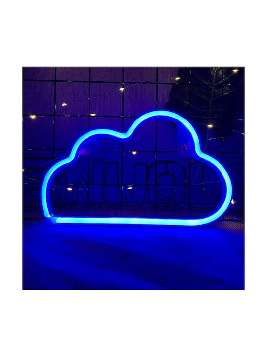 Decorative Led Cloud-shaped Lamp Plastic Built-in Cord 29.5x18.5 Cm Blue