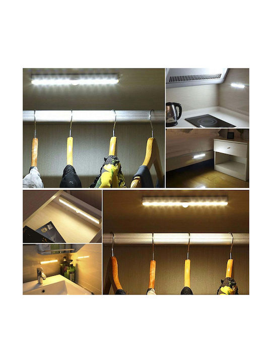 Led Lamp Motion Dusk Sensor Cool Light Automatic Shut-off Adhesive Magnetic Mount Battery Powered 19 X 3 X 1.5 Cm