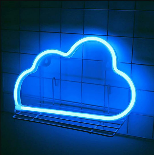 Decorative Led Cloud-shaped Lamp Plastic Built-in Cord 29.5x18.5 Cm Blue
