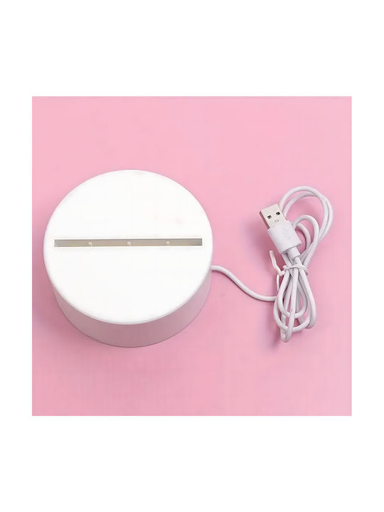 Lampă De Masă Led Rgb 3d Inima Albă Pentru Noptieră Alimentată Cu Baterie Usb 17 X 11.3 X 9.5 Cm