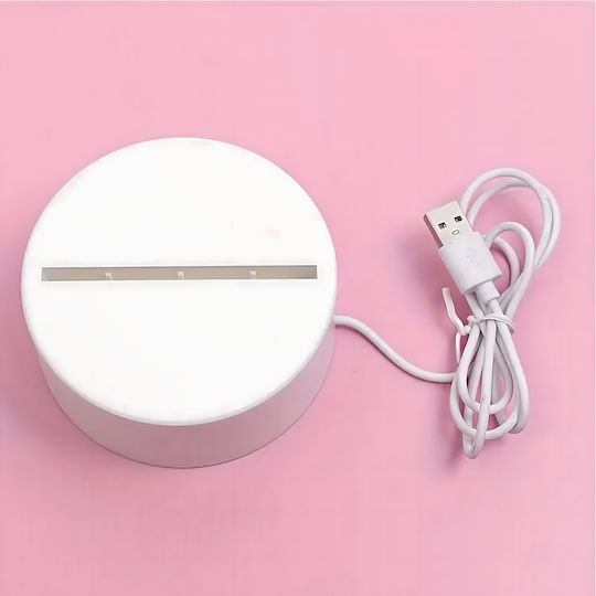 Led Rgb 3d Heart Table Lamp Nightstand Battery Usb Powered 17 X 11.3 X 9.5 Cm White