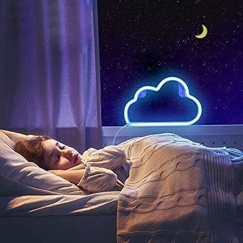 Decorative Led Cloud-shaped Lamp Plastic Built-in Cord 29.5x18.5 Cm Blue