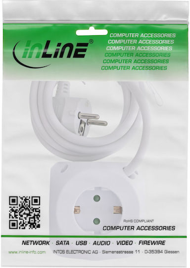 InLine PowerCube cu USB-A 2 USB-C și Cablu de 2m