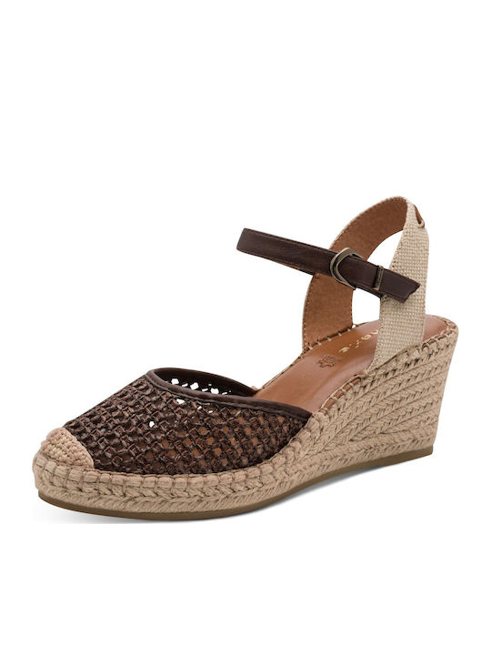 Sommer Damenplattformen in Stil Espadrilles Braune