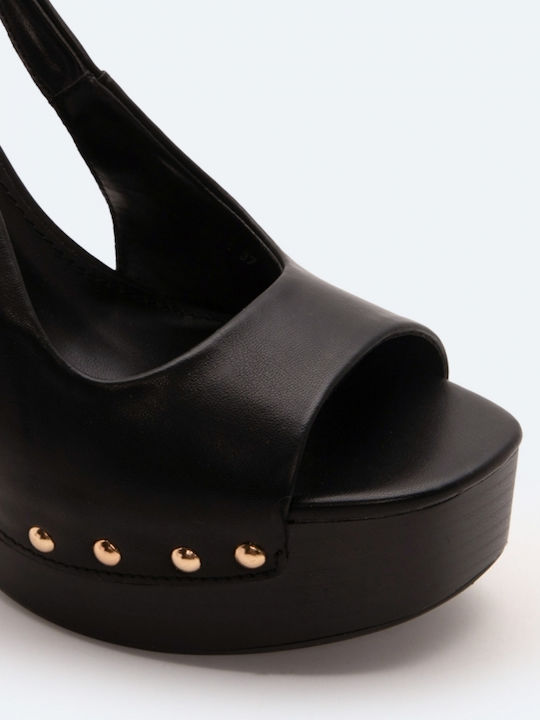 Pointed Toe Heels with Low Heel Black