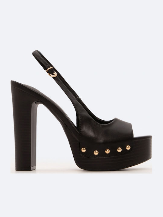 Pointed Toe Heels with Low Heel Black