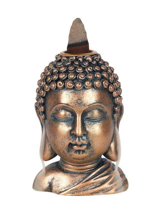 Cap Buddha din Bronz Arsător Conuri Flux Invers 10cm
