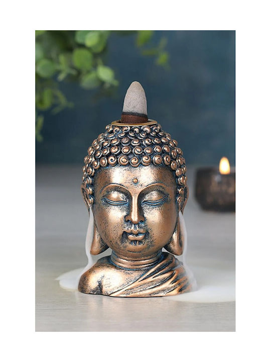 Cap Buddha din Bronz Arsător Conuri Flux Invers 10cm