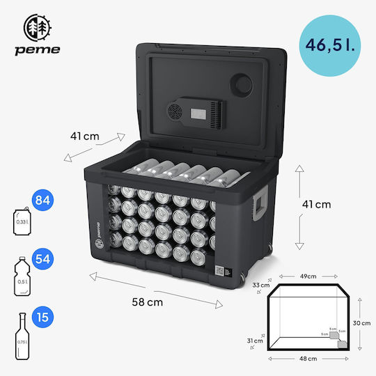 Peme Essential Portable Fridge 46.5L Black