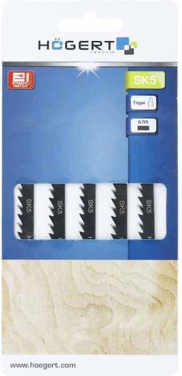 Set 5 Electric Saw Blades Hogert 6tpi 100mm Ht6d651