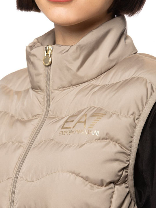 Women's Sleeveless Puffer Jacket Beige